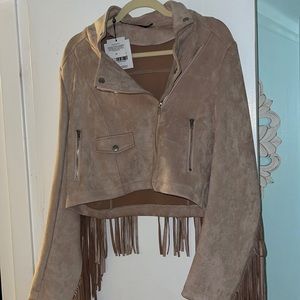 Missguided Suede Fringe Jacket